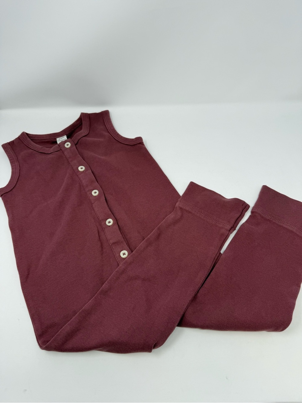 Kate Quinn Maroon One Piece Organic Cotton Sleeveless Toddler Jumper 3T